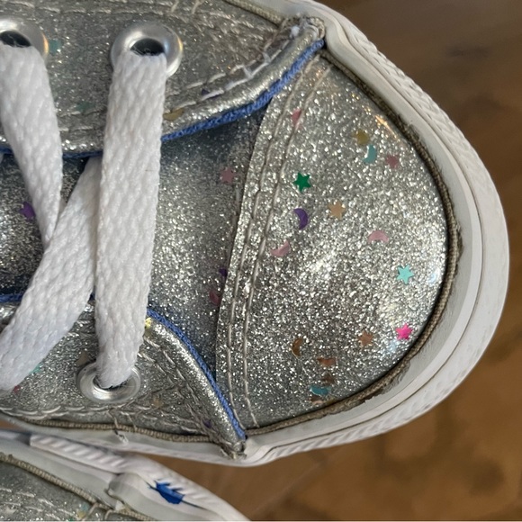 Girls Converse Sneakers with Shimmer Colored Stars EUC US 12 - Picture 15 of 15